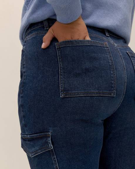 Jean cargo foncé à jambe droite, tissu responsable - d/C JEANS