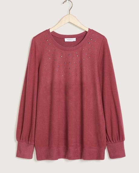 Brushed Knit Jersey Sweatshirt - Addition Elle