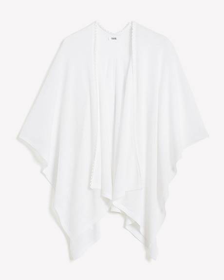 Knitted Cape with Picot Trim