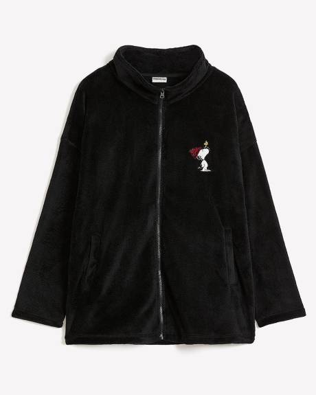 Manteau noir duveteux de Snoopy - ti Voglio