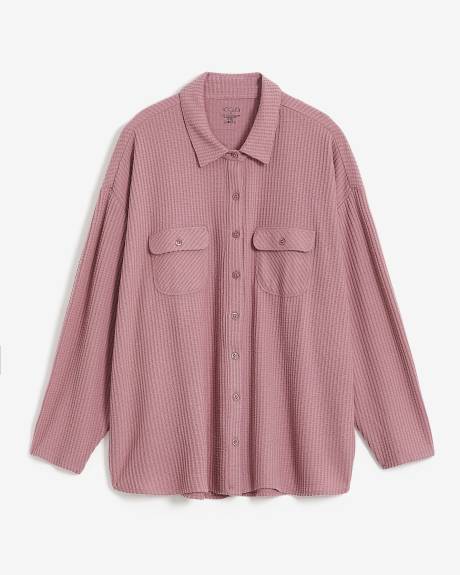 Long Waffle Knit Pyjama Shirt - ti Voglio
