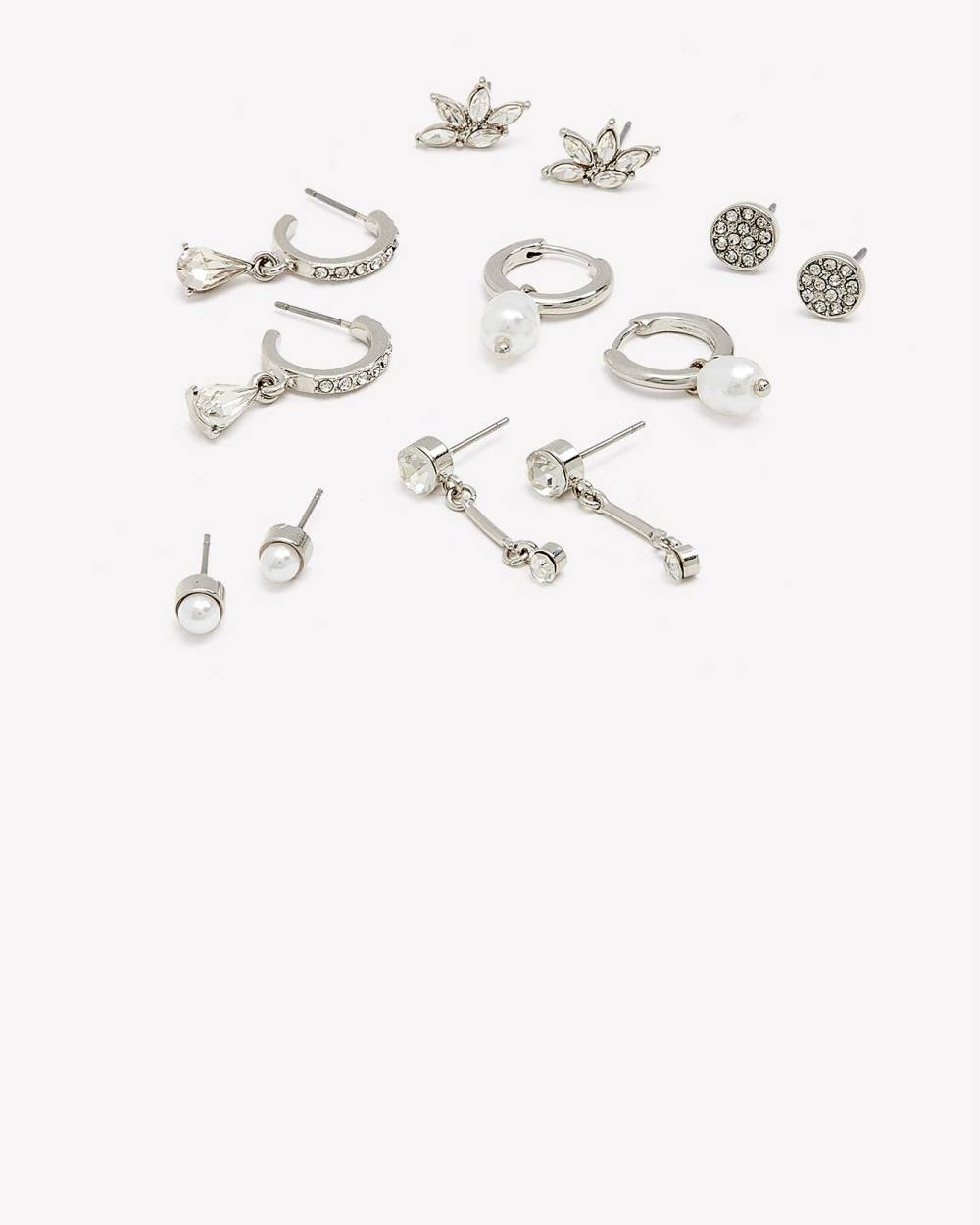 Dainty Stud and Hoop Earrings, Set of 6