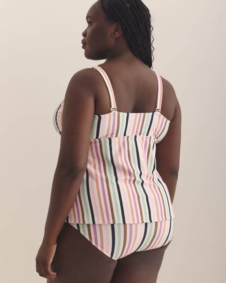 Multicoloured-Stripe Zanzibar Tankini Top - Raisins Curve