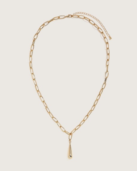 Chain Link Necklace with Teardrop Pendant Penningtons
