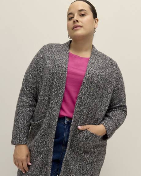 Cardigan en tricot bouclé à manches longues