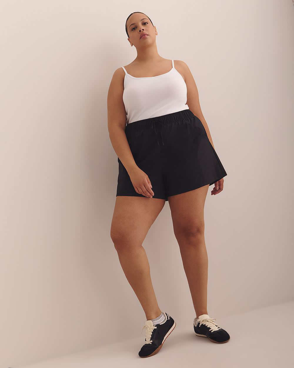 Responsible, 4-Way Stretch Bermuda Shorts with Perforated Detail - Active Zone