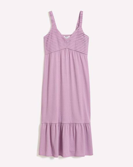 Sleeveless Pleated Maxi Dress with Back Smocking - Addition Elle