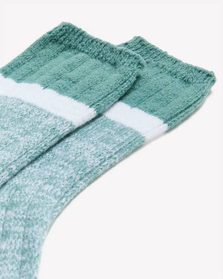 Chaussettes à blocs de couleur ton sur ton