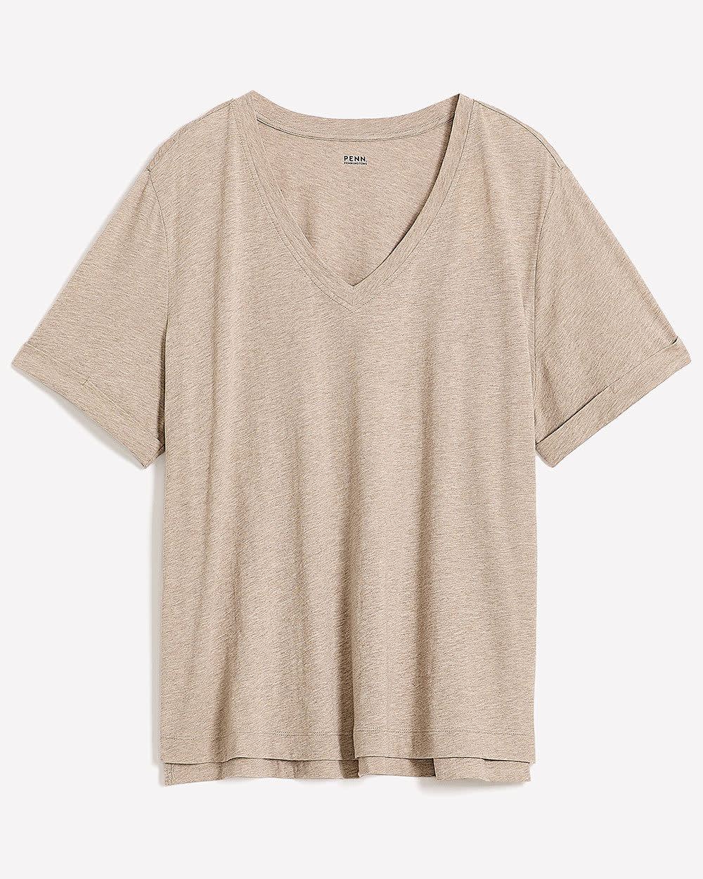 Responsible, Boyfriend-Fit V-Neck Tee - PENN. Essentials Responsible, Boyfriend-Fit V-Neck Tee - PENN. Essentials