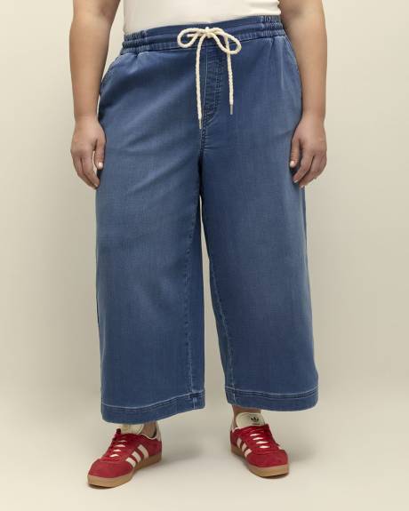 Responsible, Wide-Leg Cropped Knit Denim Pant - d/C JEANS
