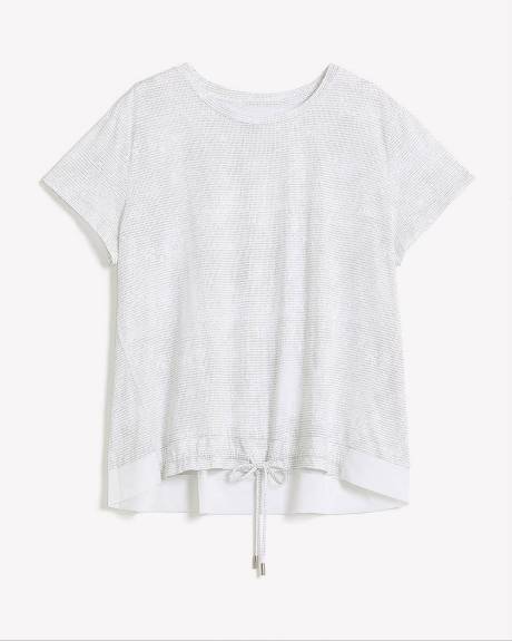 T-shirt tendance avec cordon de serrage à l'ourlet - Active Zone
