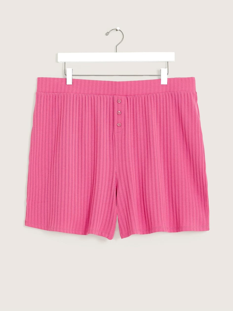 Pink Rib Knit Pyjama Short - ti VOGLIO
