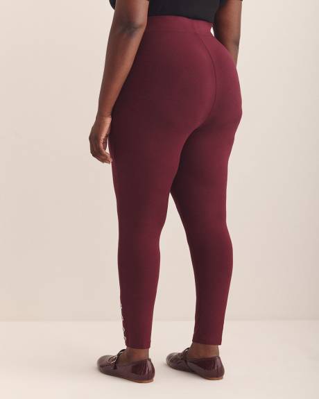 Legging tendance avec boutons à l'ourlet, tissu responsable