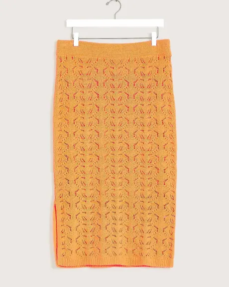 Pull-On Crochet Pencil Skirt - Addition Elle