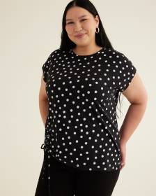 Responsible, Long Knit Top with Shirring Hem
