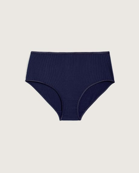 Culotte classique unie côtelée avec élastique scintillant à la taille - tiVOGLIO