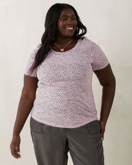 Printed Crew-Neck Curvy Tee - In Every Story
