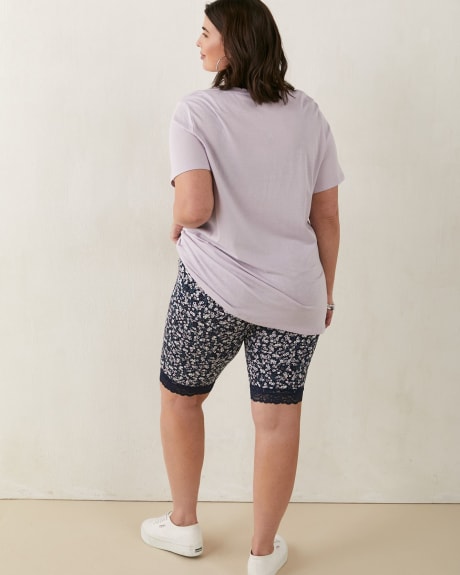 Responsible, Fashion Biker Shorts with Lace Trim, Floral Print