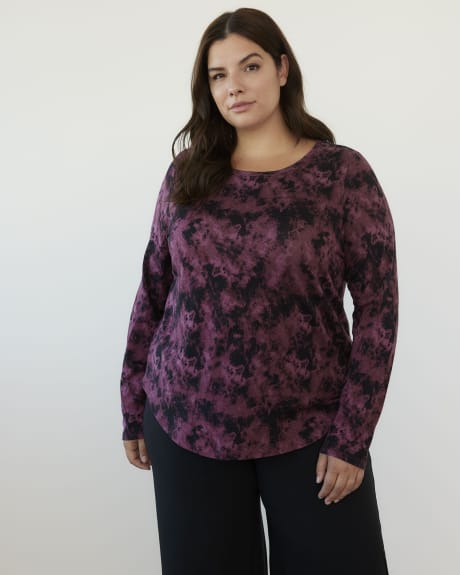 Printed Long-Sleeve Crewneck T-Shirt - Active Zone