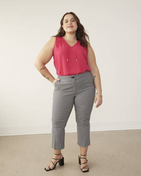 Blouse tunique sans manches à encolure en V, tissu responsable