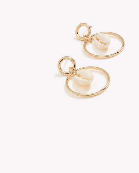 Single Hoop Earrings with Seashell