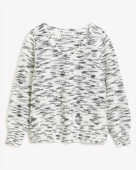 Relaxed V-Neck Sweater - Addition Elle