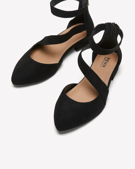 Extra Wide Width, Pointy Shoe with Ankle Strap