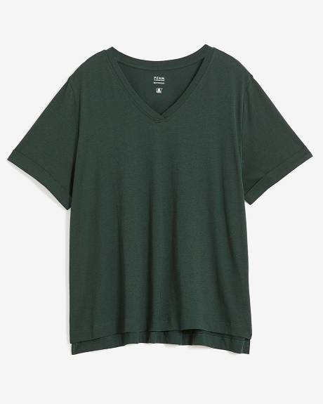 T-shirt col en V, coupe boyfriend, tissu responsable - Essentiels PENN.