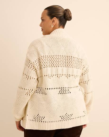 Cardigan ouvert long avec pampilles