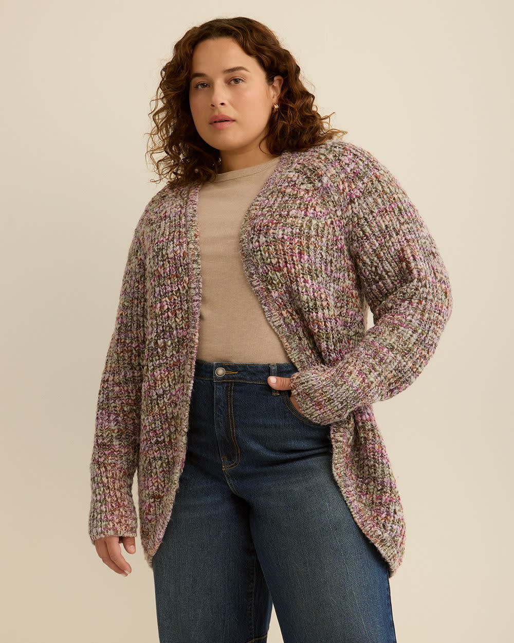 Dark Tunic Cocoon Cardigan