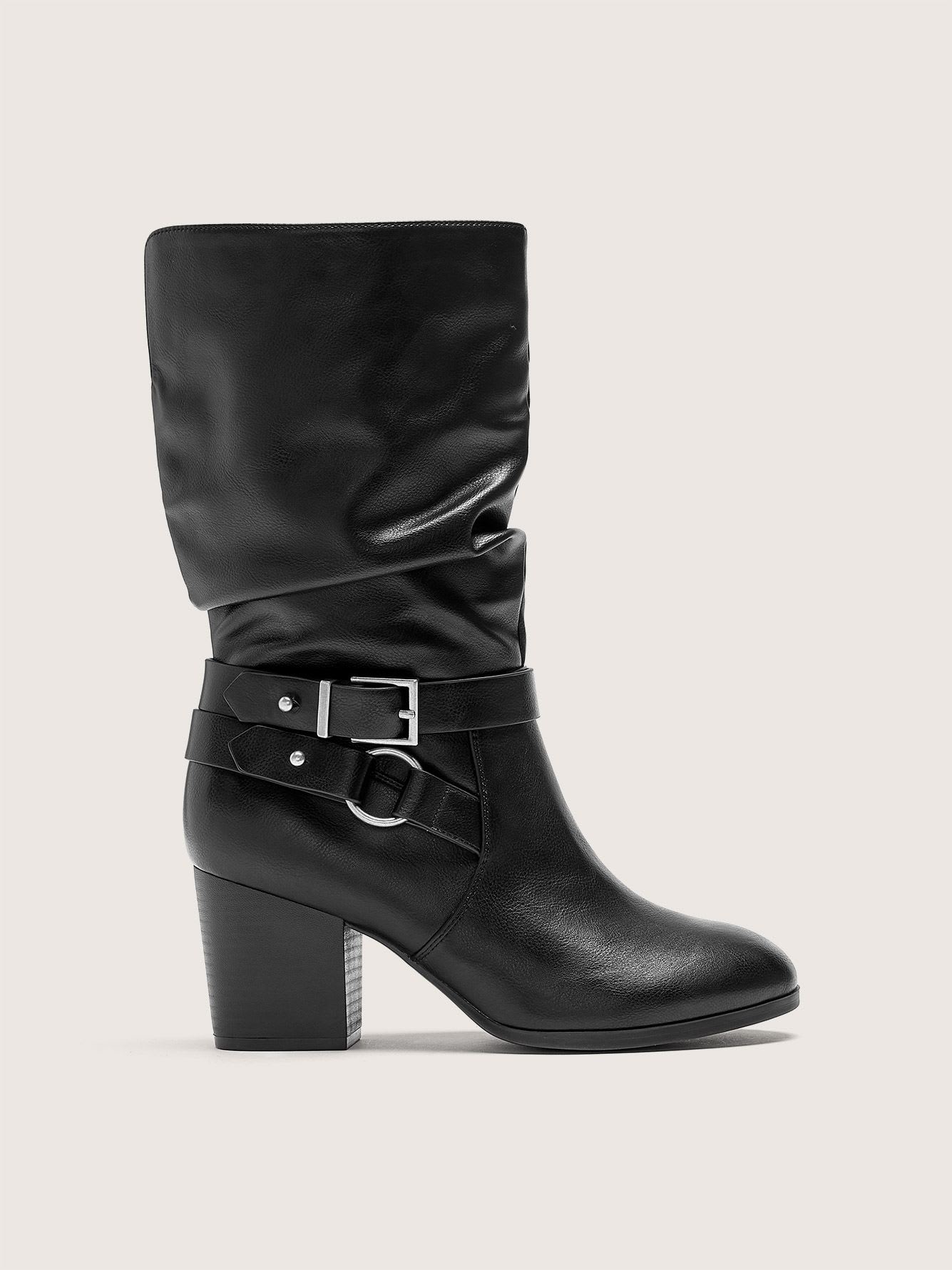 Wide Width Mid Calf Boot with Side 