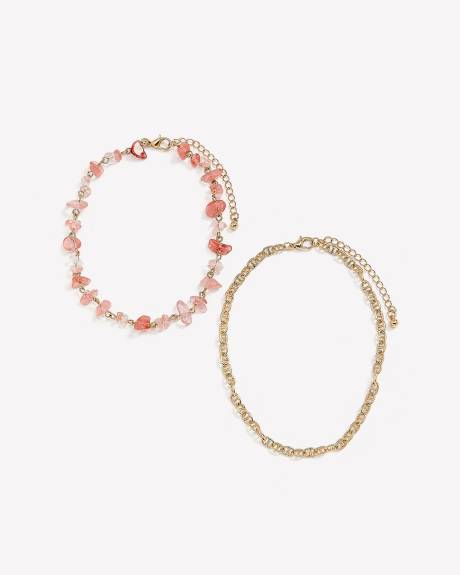 Stone Anklets, Set of 2