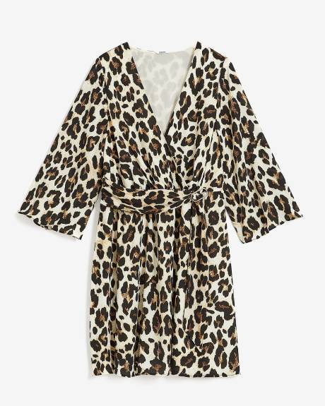 Lightweight Wrap Dress with Bell Sleeves