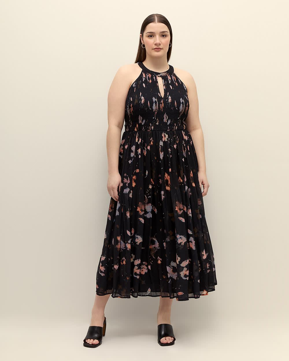 Black Textured Halter Maxi Dress - Addition Elle