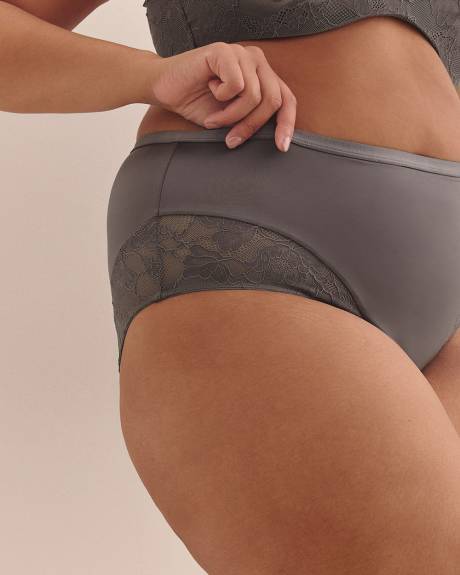 Light Control Grey Full Brief with Mesh - Déesse Collection