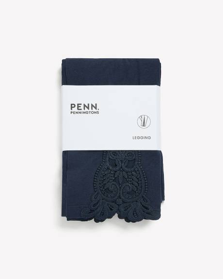 Dark Fashion Legging with Crochet at Hem - PENN. Essentials