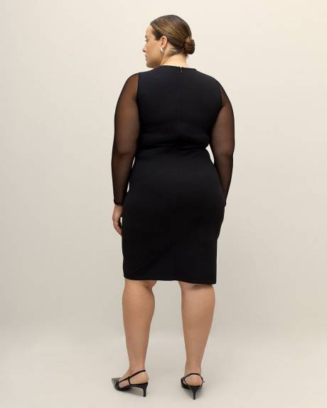 Robe noire ajustée avec devant asymétrique - Addition Elle