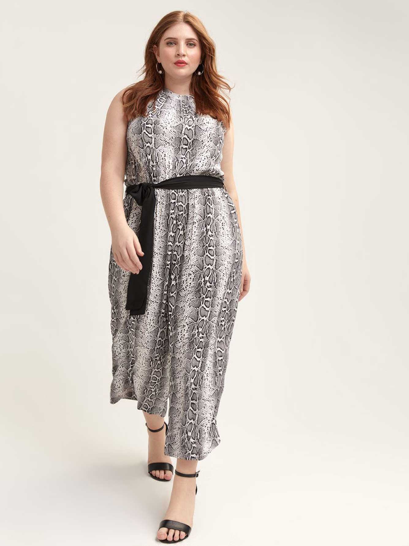 plus size snakeskin jumpsuit