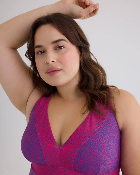 Two-Tone Ruffled Tankini