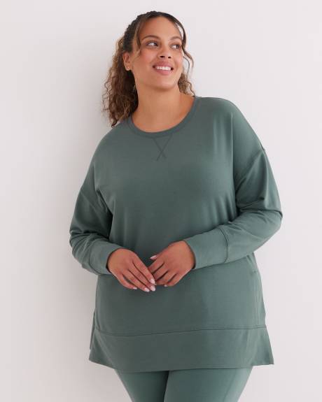 Crew Neck Tunic Sweatshirt - Active Zone