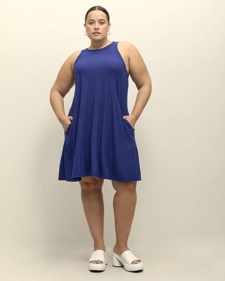 Responsible, Sleeveless Swing Halter Dress with Pockets