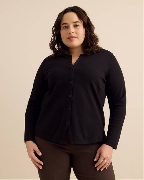 Haut &agrave; manches longues, col rond