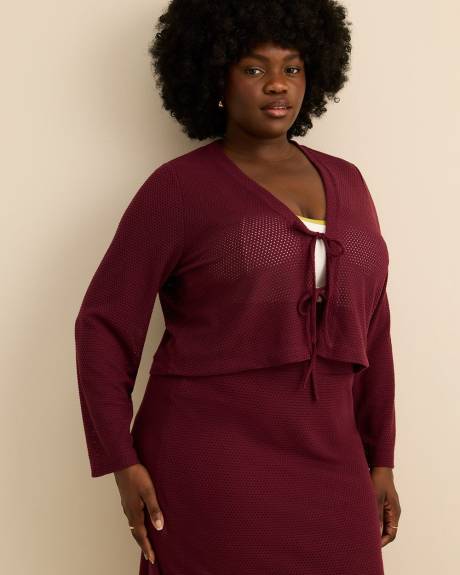 Cardigan nou&eacute; &agrave; manches cloches