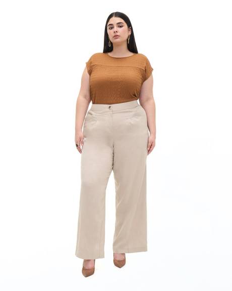 Knit Top with Crew Neck - Addition Elle