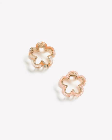 Pinces &agrave; cheveux dor&eacute;es en forme de fleurs, ens. de 2