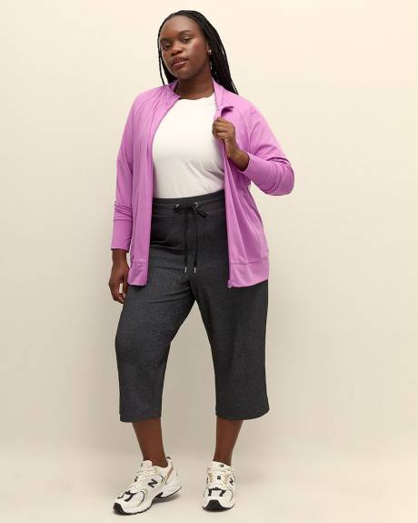 Textured Mock Neck Zipped Jacket - Active Zone