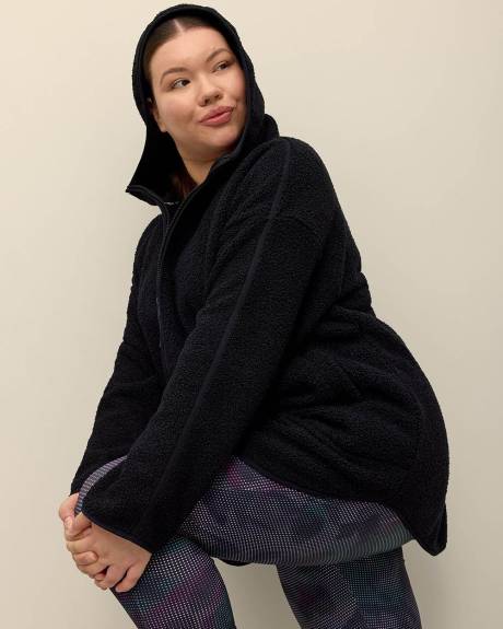 Manteau zippé en sherpa brossé avec capuche - Active Zone