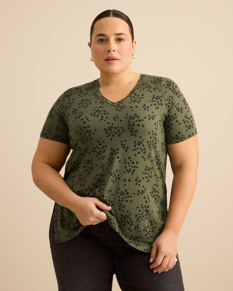 Tunique &agrave; col en V et manches courtes - Essentiels PENN.