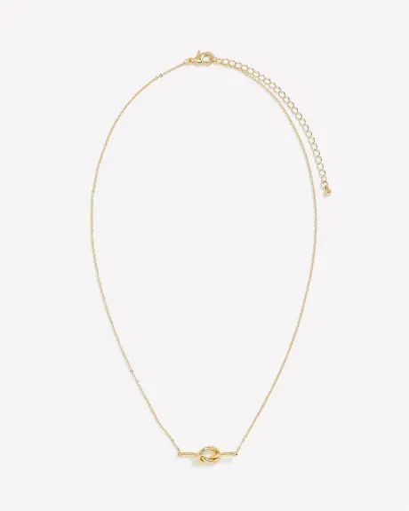 Short Dainty Golden Chain with Knotted Detail