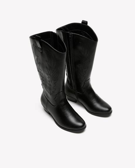 Extra Wide Width, Black Tall Western Boot